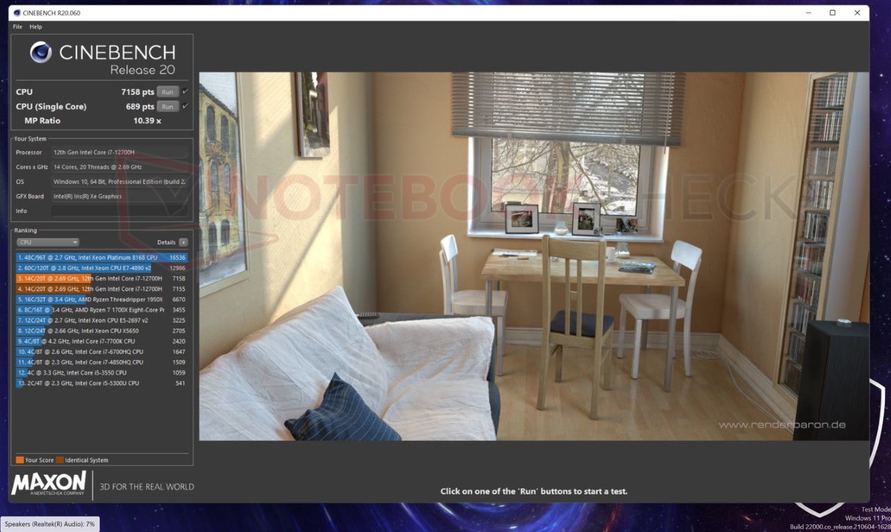 12700H Cinebench R20 12700H Cinebench R20