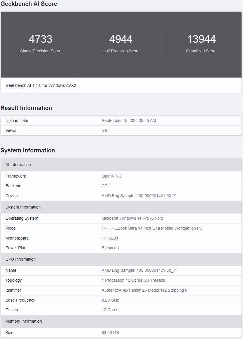 Amd Ryzen Ai Max 390 22Strix Halo22 Xuat Hien Trong Geekbench Ai Benchmark Amd Ryzen Ai Max 390 &Quot;Strix Halo&Quot; Xuất Hiện Trong Geekbench Ai Benchmark