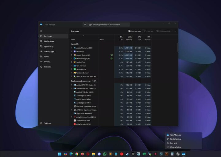 Windows 11 bổ sung nút End Task trên Taskbar: hướng dẫn bật, lợi ích và lưu ý