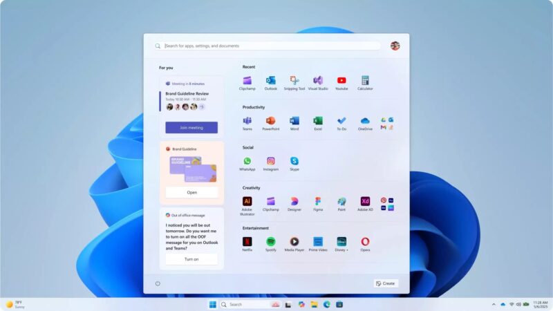 Microsoft Hé Lộ Thiết Kế Start Menu Mới Trên Windows 11 2025 – Thân Thiện Hơn, Hiệu Quả Hơn