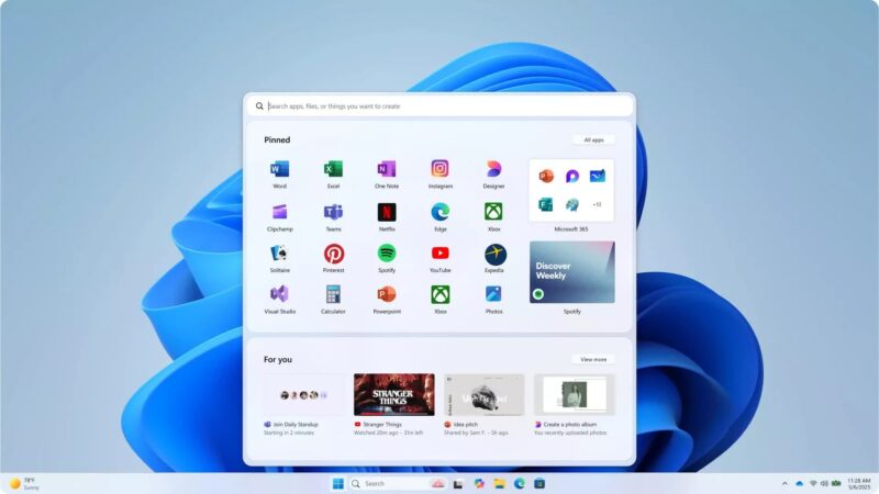 Microsoft Hé Lộ Thiết Kế Start Menu Mới Trên Windows 11 2025 – Thân Thiện Hơn, Hiệu Quả Hơn