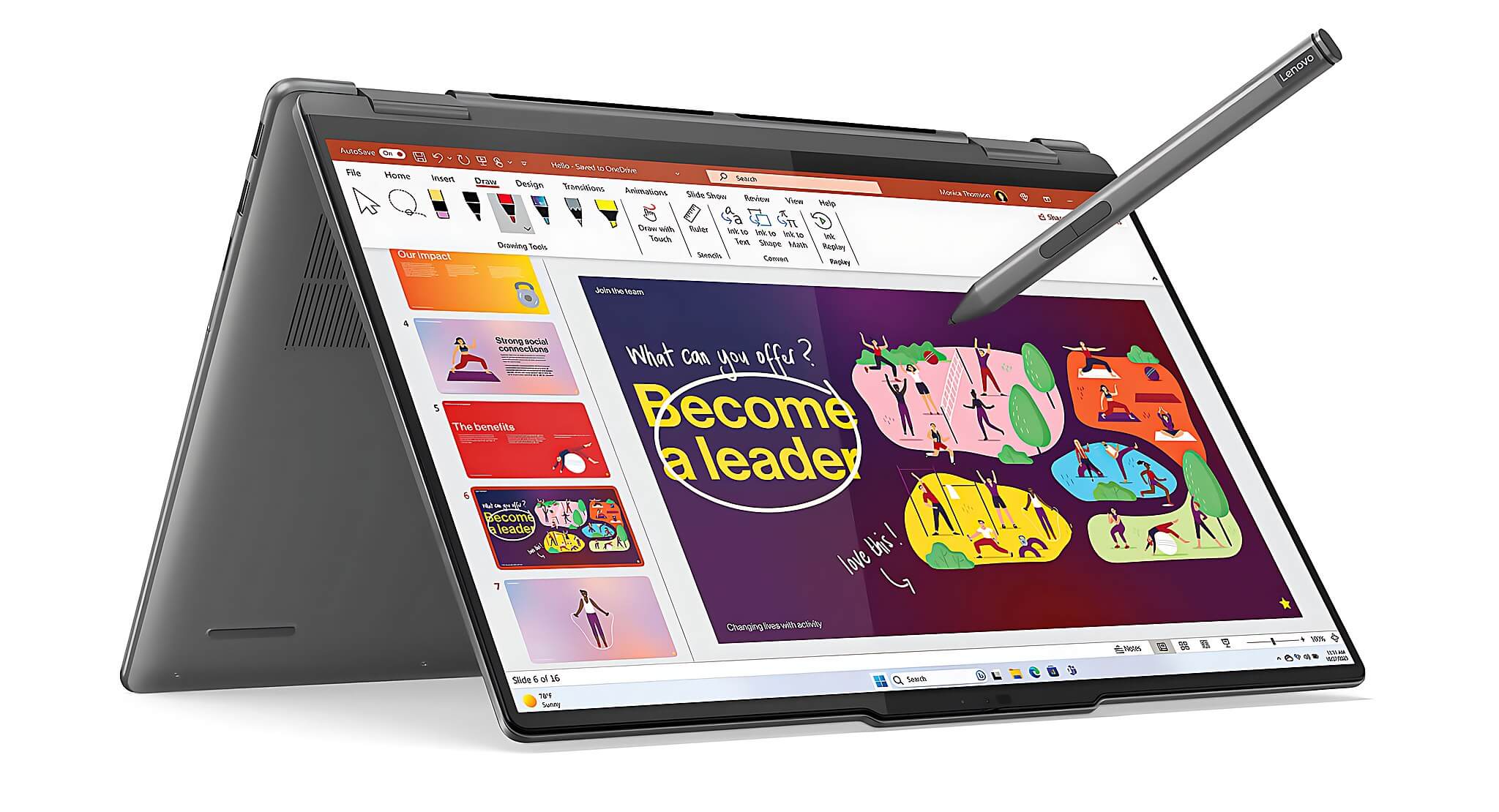 Lenovo Yoga 7I 16 Inch 2-In-1 Mode, Vertical Touchscreen For Presenting Documents In Meetings
