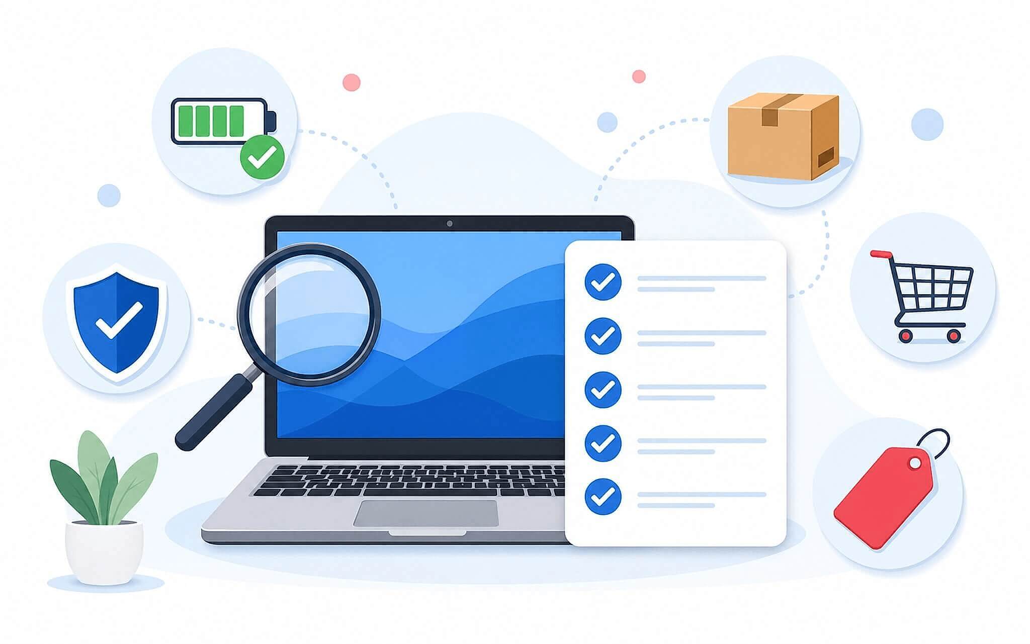 Đối Chiếu Màn Hình Cấu Hình Pin Và Bảo Hành Điện Tử Trên Laptop Mới
