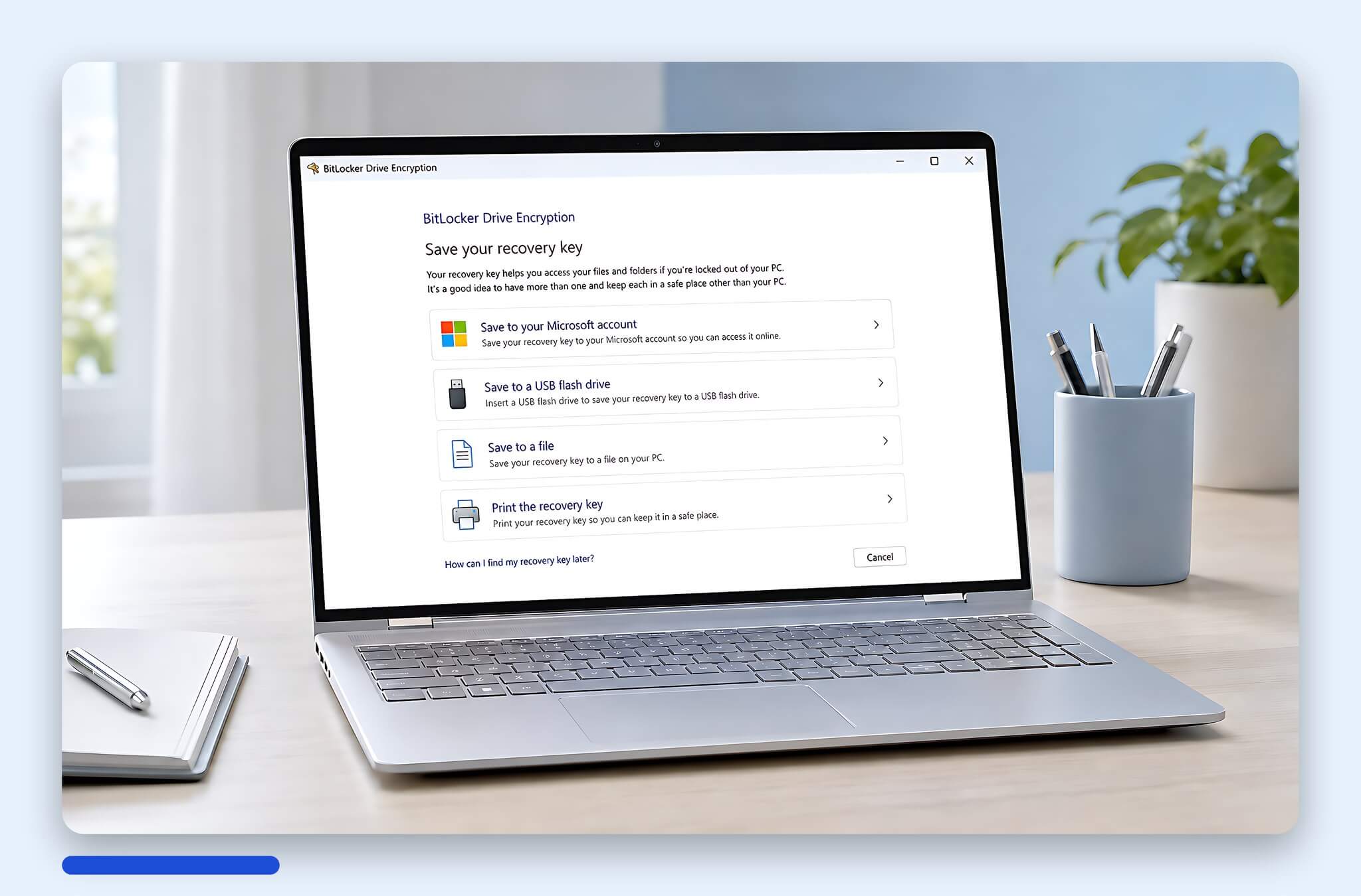 Bước Sao Lưu Khóa Khôi Phục Bitlocker Vào Tài Khoản Microsoft Hoặc Usb