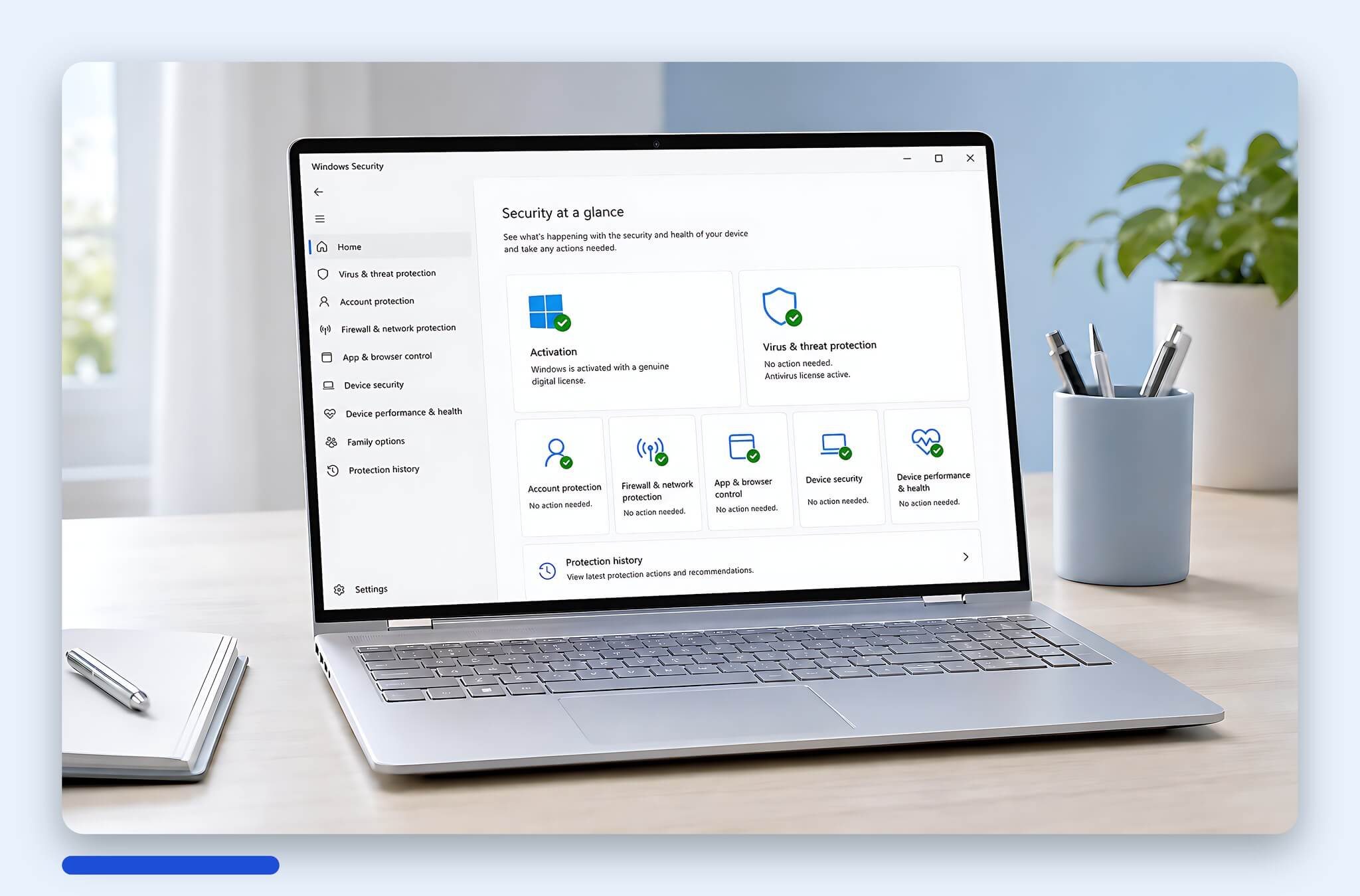 Windows Security Báo Windows Bản Quyền Chính Hãng Và Antivirus Có Phép