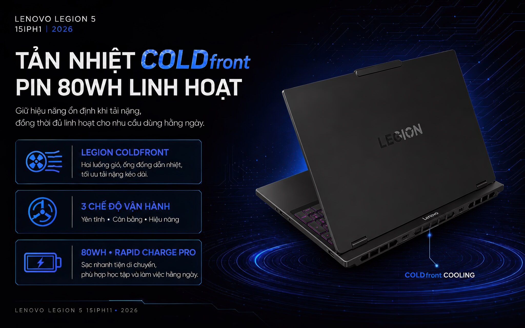 Lenovo Legion 5 15Iph11 2026 Features 05 Tản Nhiệt Legion Coldfront Và Thời Lượng Pin Trên Lenovo Legion 5 15Iph11 (2026)