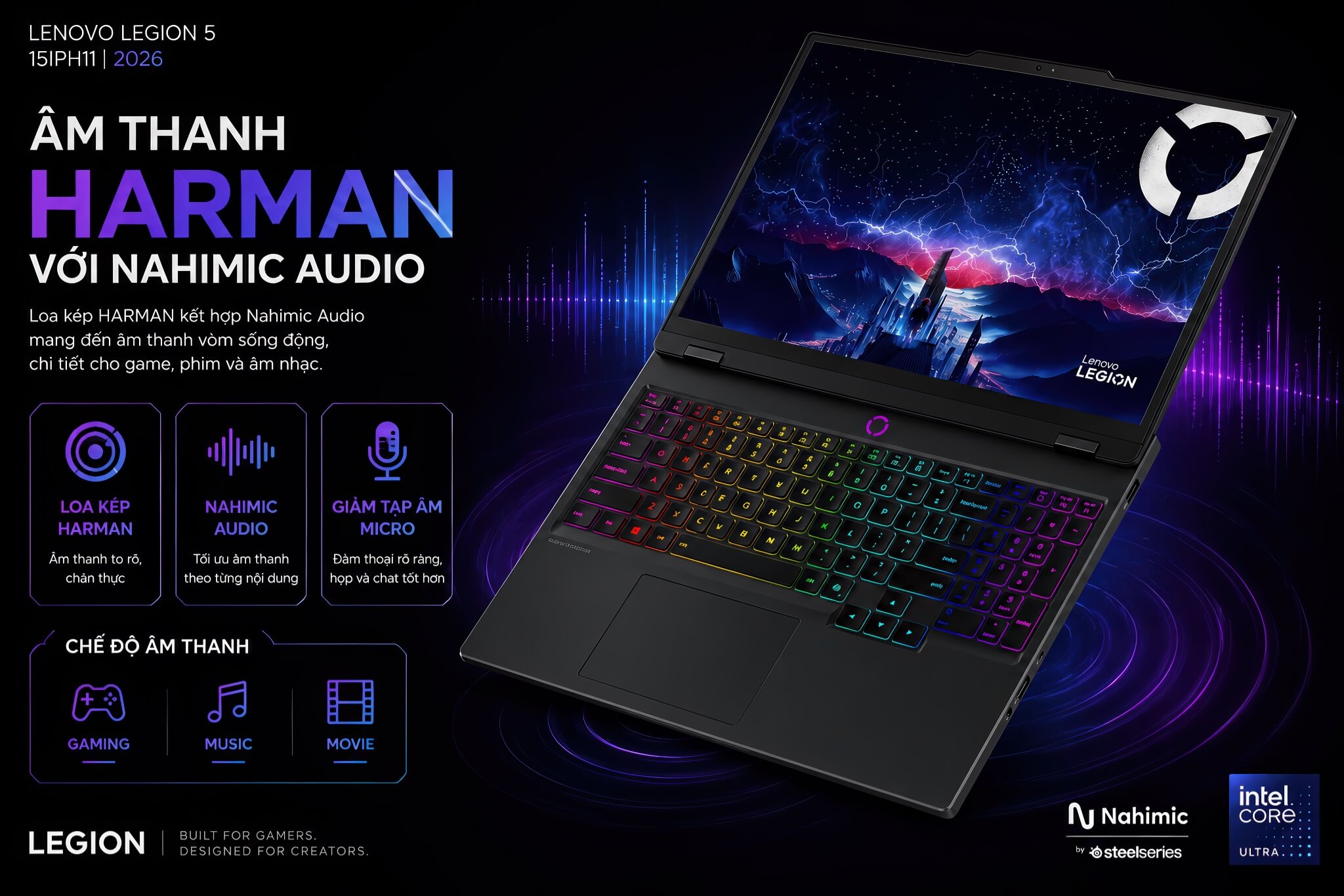 Lenovo Legion 5 15Iph11 2026 Features 07 Âm Thanh Harman Với Nahimic Audio Trên Lenovo Legion 5