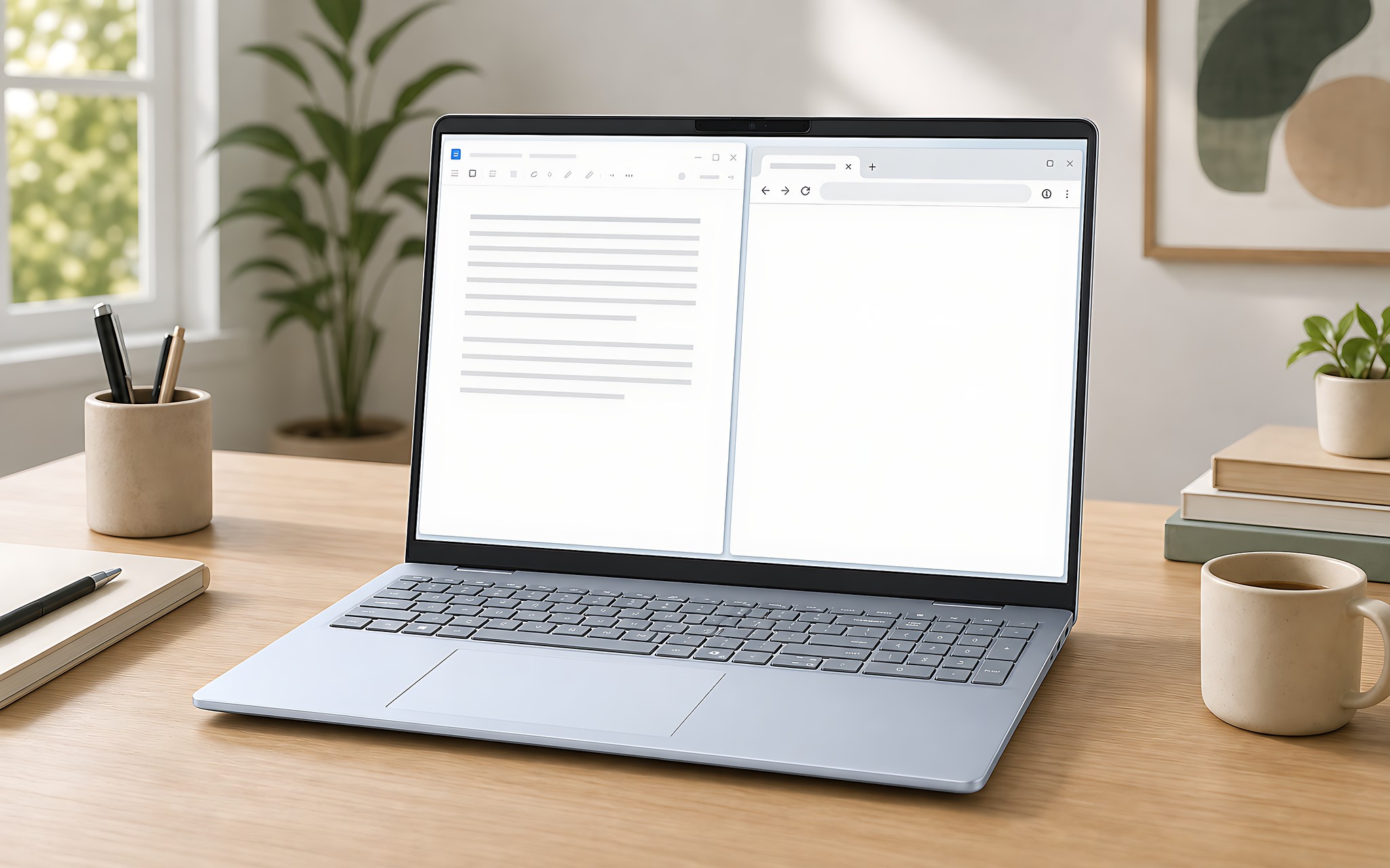 Màn Hình Dell 16 Inch Chia Đôi Cửa Sổ Minh Họa Độ Phân Giải