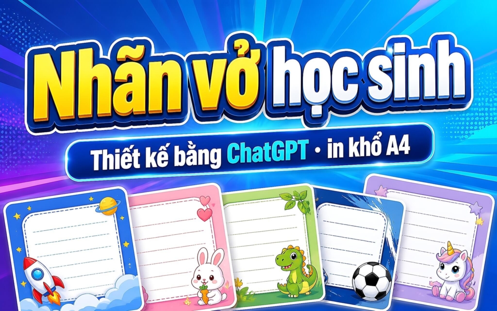 Nhãn Vở Học Sinh: Tự Thiết Kế Bằng Chatgpt Rồi In Khổ A4