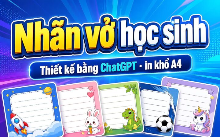 Nhãn vở học sinh: Tự thiết kế bằng ChatGPT rồi in khổ A4