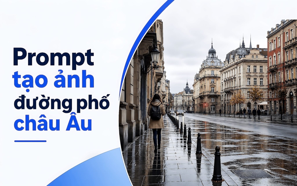 Prompt Tạo Ảnh Đường Phố Châu Âu Sau Mưa Đẹp Như Ảnh Chụp