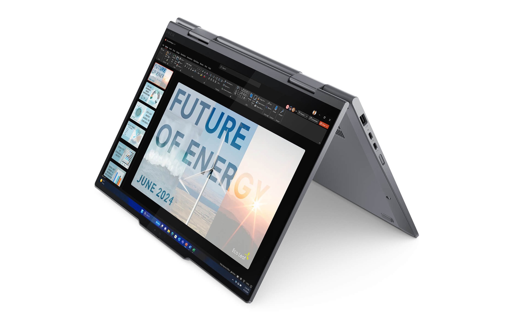 Thinkpad X1 2 In 1 Gen 10 Che Do Leu Laptop Xoay Gap Thinkpad X1 2-In-1 Gen 10 Dựng Chế Độ Lều Để Thuyết Trình, Một Kiểu Dùng Của Laptop Xoay Gập