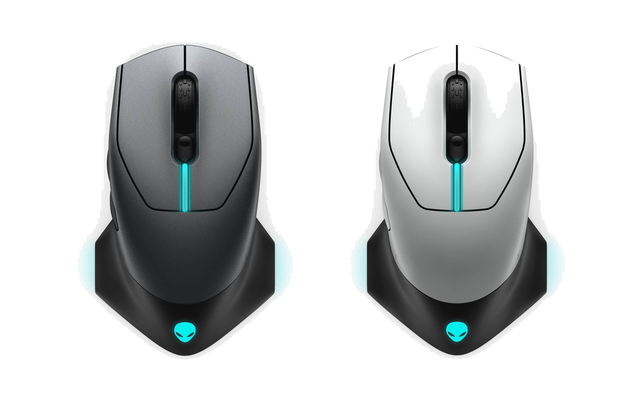 Chuột Alienware 610M hai màu Dark Side of the Moon và Lunar Light dùng đầu thu USB-A
