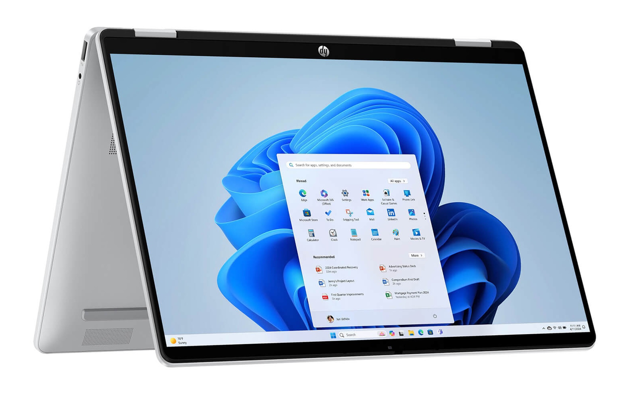HP OmniBook 5 Flip 14 inch (2025) dựng chế độ lều, laptop cho sinh viên y khoa đọc slide bài giảng