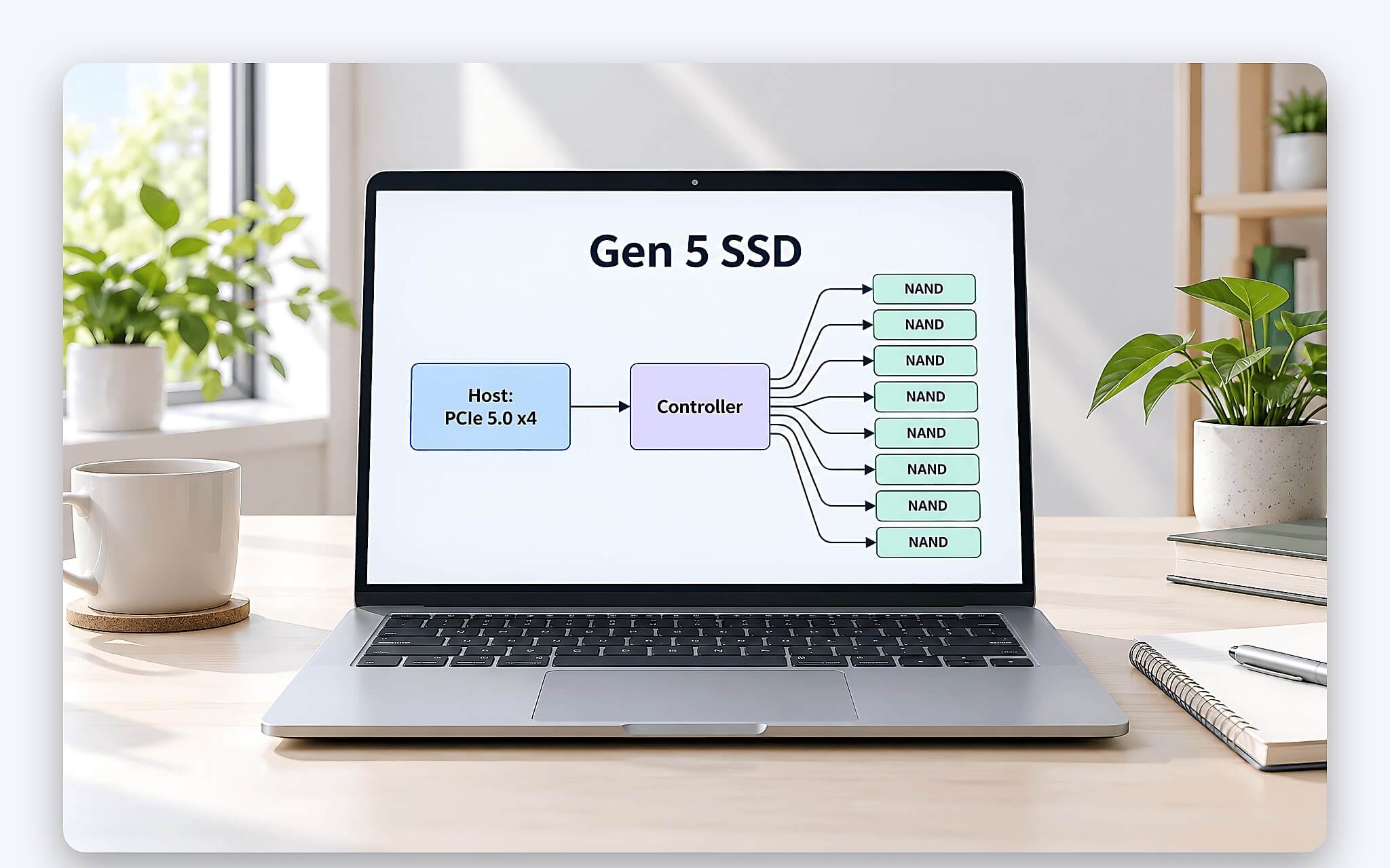 Ổ Gen 5 đời 2026 với controller tiến trình mới lắp trong laptop