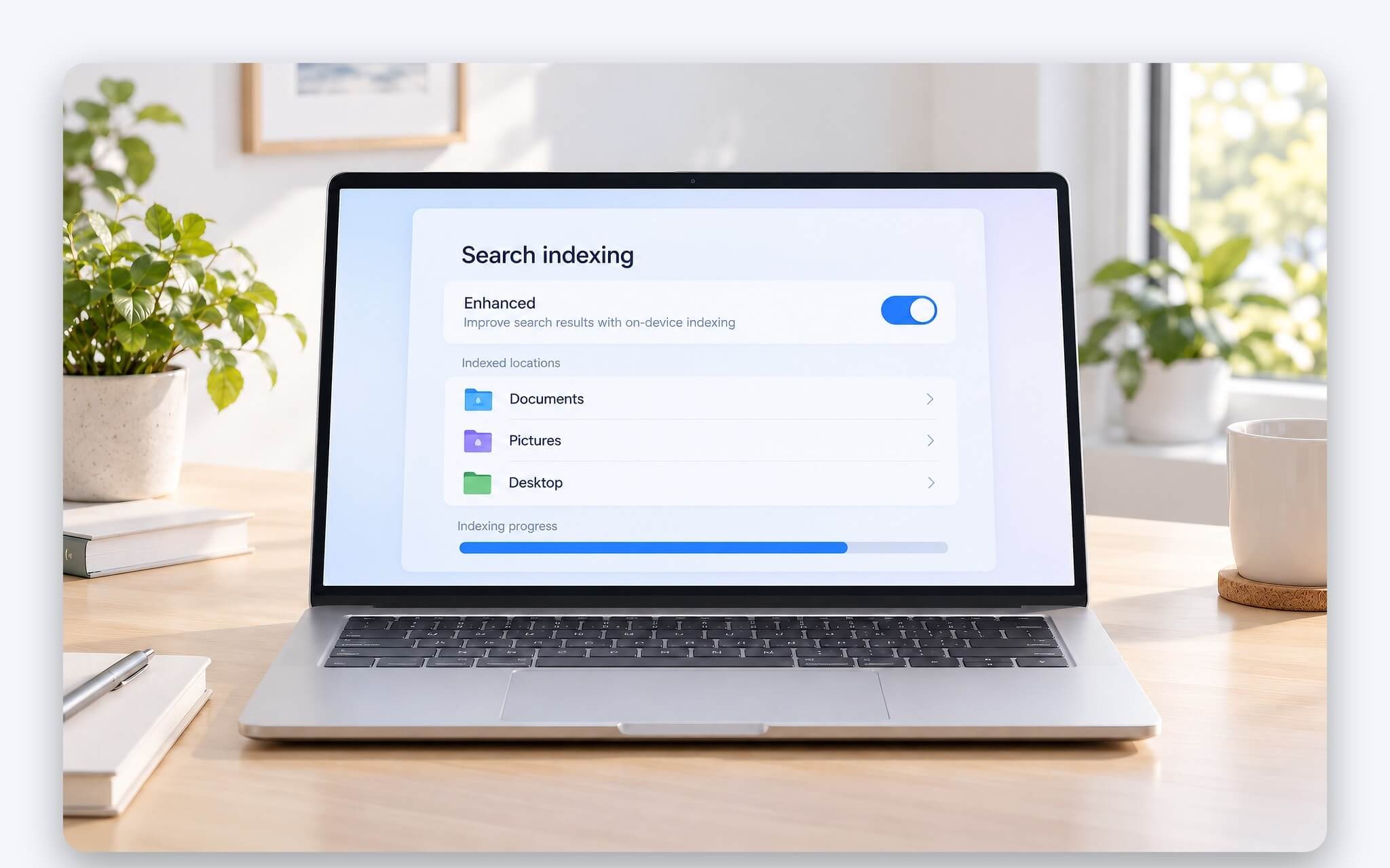 Cài đặt chỉ mục ngữ nghĩa trong Settings Windows 11 trên laptop